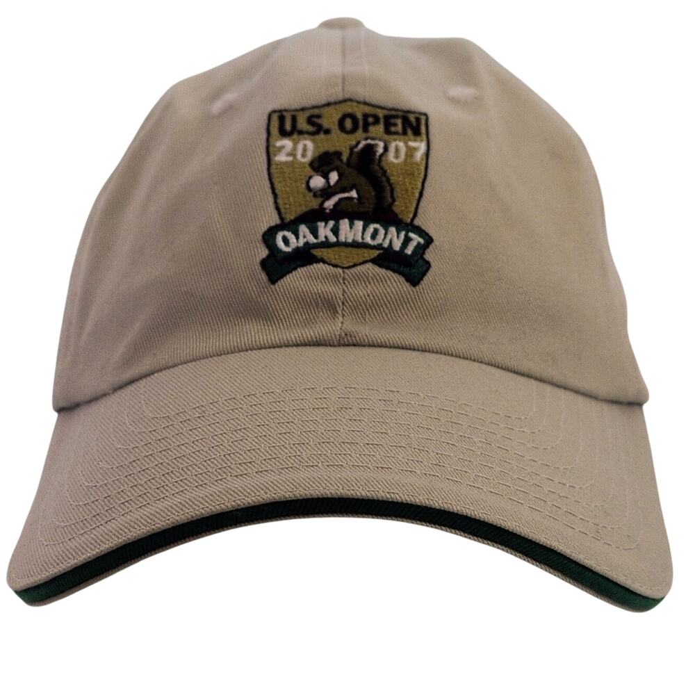 US Open 2007 Oakmont Golf Hat Cap USGA Member Tan Beige Adjustable Strapback